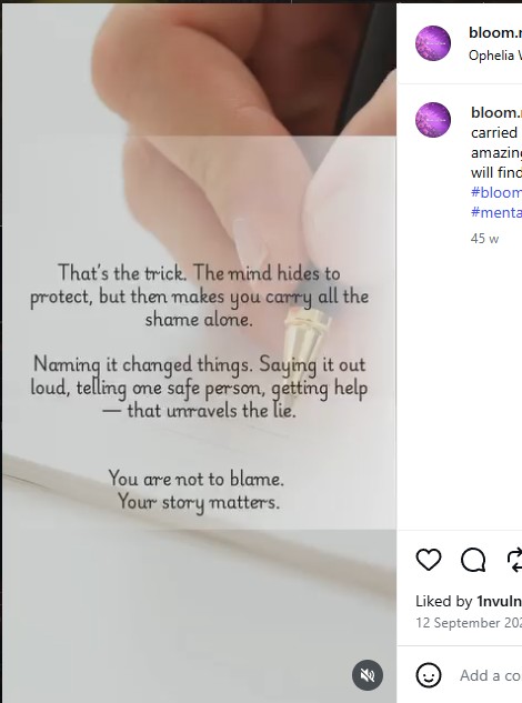 Bloom Not Break reflection — you are not to blame